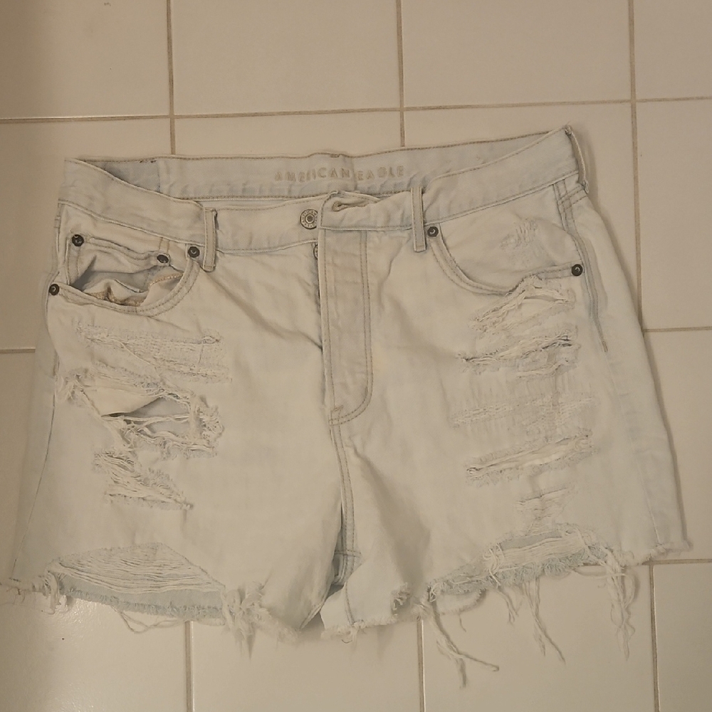 American Eagle Outfitters Women's Light Distressed Jean Shorts